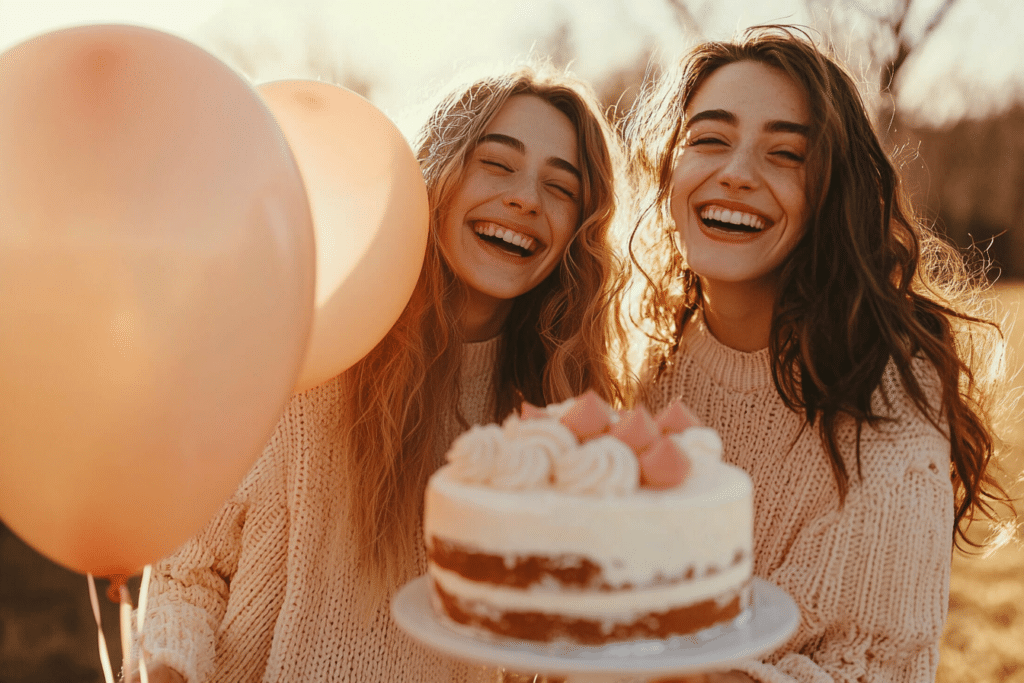 half birthday quotes for friends with celebration balloons and confetti